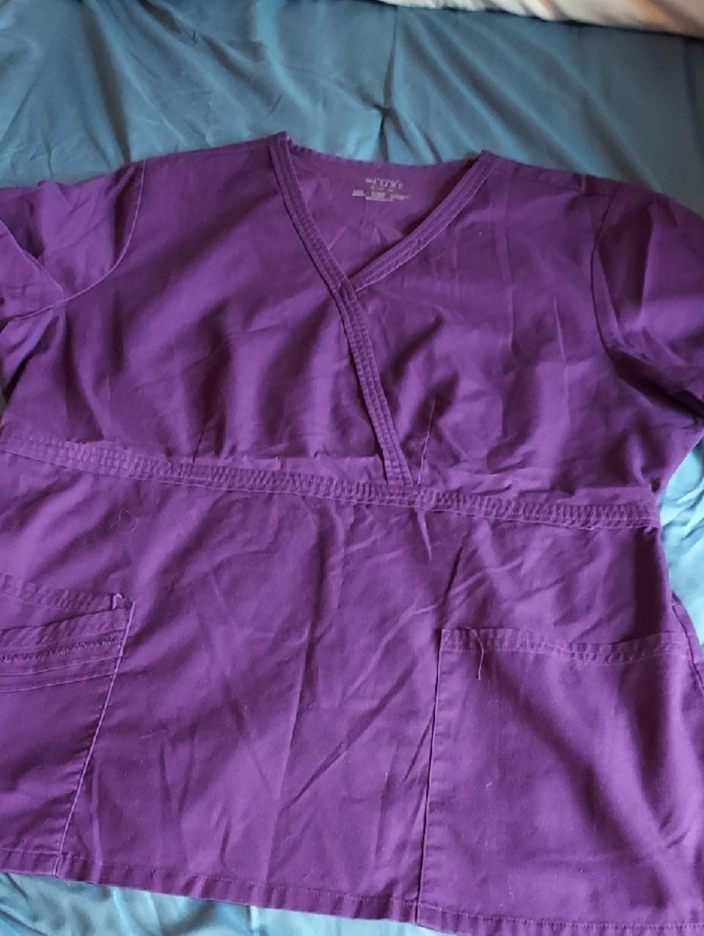 Women's V-neck Medical Scrub Top - Purple